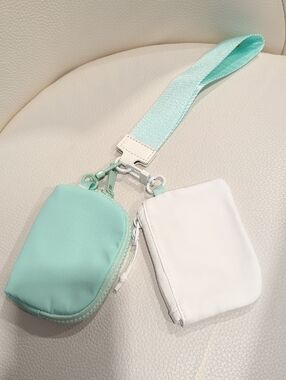 Mint & White Dual Pouch Crossbody Strap